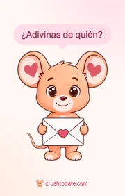 La tarjeta con el ratoncito que pregunta "¿Adivinas de quién?"