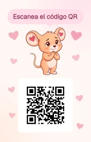 Reverso de la tarjeta: el ratoncito y un código QR