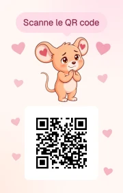 Verso de la carte : la souris et un QR code
