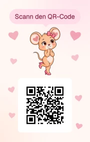 Rückseite der Karte: die Maus und ein QR-Code
