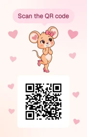 Back of the card: the mouse and a QR code